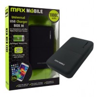 MAXMOBILE POWER BANK BOX M 10000mAh DUAL USB 2.1A crni